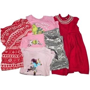 Girls Christmas Holiday Bundle – Size 6/6X – Festive Outfits & Dress